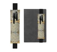 YzgWjBhd Labyrinth Treasure Map Print Leather Bookmark, Adjustable Pencil Sleeve Case Pouch, Elastic Band Pen Pouch for Journals, Notebooks, Planners, Hold 2-3 Pens, Fits 8" to 10"