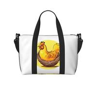 YzgWjBhd Large Duffel Bag for Men Women, Cute Carry On Tote for Travel, Gym, Weekend Use, Printed Bird's Nest Golden Chicken, 19.7" x 10.2" x 13.3"