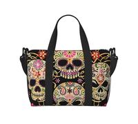 YzgWjBhd Large Duffel Bag for Men Women, Cute Carry On Tote for Travel, Gym, Weekend Use, Printed Day Of The Dead Skull, 19.7" x 10.2" x 13.3"