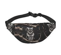 YzgWjBhd Late Night Owl Print Large Crossbody Fanny Pack, Cute Waterproof Waist Pack Belt Bag for Men, Women, Stylish Running Accessory