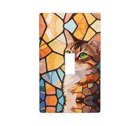 YzgWjBhd Little Cat Print 1 Gang Wall Plate Single Toggle Switch Cover, 11.4cm x 7cm, Decorative Light Switch Plate Covers