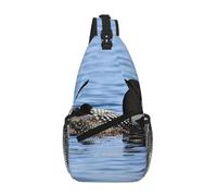 YzgWjBhd Loon Birds Print Crossbody Backpack for Men Women Funny Durable Hiking Sling Daypack Chest Bag