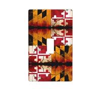 YzgWjBhd Maryland Flag Print 1 Gang Wall Plate Single Toggle Switch Cover, 11.4cm x 7cm, Decorative Light Switch Plate Covers