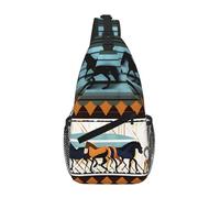YzgWjBhd Men's Sling Bag, Waterproof Printed Horse Stripes Pattern Chest Shoulder Bag for Work and Daily Use, Crossbody Backpack for Travel