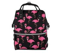 YzgWjBhd Multi Pocket Travel Backpack with Adjustable Straps | Flamingos Printed Organiser Rucksack For Weekends, Shopping, Commuting, City Trips, Restaurants, And Everyday Carry