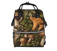 YzgWjBhd Multi Pocket Travel Backpack with Adjustable Straps | Mushroom Herb Printed Organiser Rucksack For Weekends, Shopping, Commuting, City Trips, Restaurants, And Everyday Carry