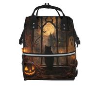 YzgWjBhd Multi Pocket Travel Backpack with Adjustable Straps | Owl Pumpkin Printed Organiser Rucksack For Weekends, Shopping, Commuting, City Trips, Restaurants, And Everyday Carry