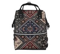 YzgWjBhd Multi Pocket Travel Backpack with Adjustable Straps | Vintage Bandana Geo Printed Organiser Rucksack For Weekends, Shopping, Commuting, City Trips, Restaurants, And Everyday Carry
