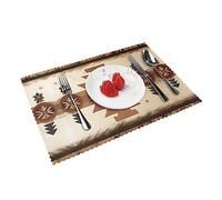 YzgWjBhd Native American Patterns Print Placemats Set of 4, Heat-Resistant, Soft & Durable Rectangular Table Mats for Kitchen, Dining, Hotels, 18" x 12"