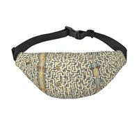 Yzgwjbhd Native Hawaiian Flag Print Large Crossbody Fanny Pack, Cute Waterproof Waist Pack Belt Bag For Men, Women, Stylish Running Accessory, Labyrinth Treasure Map, One Size
