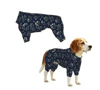 YzgWjBhd Navy Botanica Printed Pet Onesie