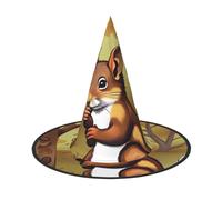 YzgWjBhd Nut-eating squirrel Print Halloween Witch Hat, 3 PCS Halloween Costume Witch Hat for Indoor Outdoor Decor