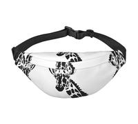 Yzgwjbhd One-Horse Star Print Large Crossbody Fanny Pack, Cute Waterproof Waist Pack Belt Bag For Men, Women, Stylish Running Accessory, Black And White Giraffe, One Size