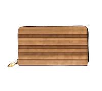 YzgWjBhd Original wood color texture Print Leather Wallet for Men, Slim Bifold with Full-Print Design, Secure Zipper Closure, RFID Blocking, Black, One Size