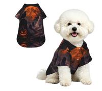 YzgWjBhd Pet Hawaiian Shirt with Collar for Holidays and Photos | Cemetery Patterned Dog Camp Shirt For Seaside Parties, Weekend Trips, Shopping, And Summer Keepsake Photos