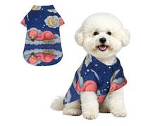 YzgWjBhd Pet Hawaiian Shirt with Collar for Holidays and Photos | Flamingo's Dream Patterned Dog Camp Shirt For Seaside Parties, Weekend Trips, Shopping, And Summer Keepsake Photos