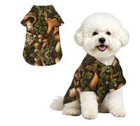 YzgWjBhd Pet Hawaiian Shirt with Collar for Holidays and Photos | Mushroom Herb Patterned Dog Camp Shirt For Seaside Parties, Weekend Trips, Shopping, And Summer Keepsake Photos