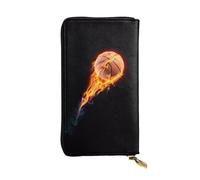 YzgWjBhd Printed Wallet for Women, Basketball On Fire Large Credit Card Holder Wallets, Cute Multi Pocket Long Purse