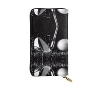 YzgWjBhd Printed Wallet for Women, Black and White Golf Large Credit Card Holder Wallets, Cute Multi Pocket Long Purse