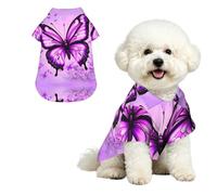 YzgWjBhd Purple Butterfly Printed Pet Shirt