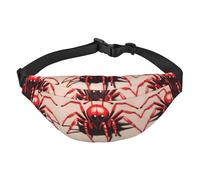 Yzgwjbhd Purple Lotus Print Large Crossbody Fanny Pack, Cute Waterproof Waist Pack Belt Bag For Men, Women, Stylish Running Accessory, Cute Little Red Spider, One Size