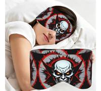 YzgWjBhd Red and Black Evil Ghost Printed Travel Sleep Mask