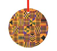 YzgWjBhd Round Glass Christmas Tree Decoration with Red Ribbon, 7.8cm Dia | Texture Hanging Ornament for Festive Trees, Seasonal Home Displays, Family Occasions, and Keepsake Presents