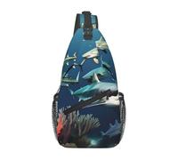 YzgWjBhd Sharks under the sea Sling Bag for Men Women | Crossbody Fanny Pack with Zipper Pockets | Funny Backpack Chest Bag
