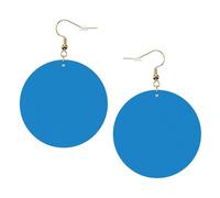 YzgWjBhd Solid color blue Earrings for Women Girls, Stylish Round Leather Dangle with Silver Hook, Ideal Drop Earrings Gift for Woman
