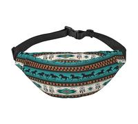 Yzgwjbhd Solid Color Brown Print Large Crossbody Fanny Pack, Cute Waterproof Waist Pack Belt Bag For Men, Women, Stylish Running Accessory, Horse Stripes Pattern, One Size