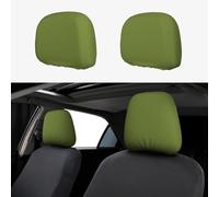 YzgWjBhd Solid Dark Green Print 2PCS Car Seat Headrest Covers, Cute Head Rest Cover Universal Fit, Stylish Vehicle Accessories for Headrest Protection