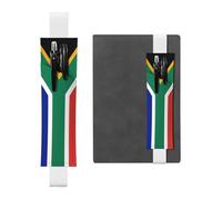 YzgWjBhd South Africa flag Print Leather Bookmark, Adjustable Pencil Sleeve Case Pouch, Elastic Band Pen Pouch for Journals, Notebooks, Planners, Hold 2-3 Pens, Fits 8" to 10"