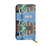 YzgWjBhd Statue of Liberty in NYC Womens Wallet, Large Credit Card Clutch Wallets for Women, Cute Multi Pocket Long Purse