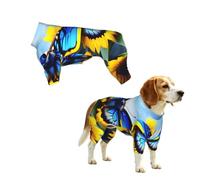 YzgWjBhd Sunflower Blue Butterfly Printed Pet Onesie