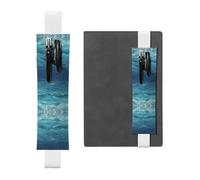 YzgWjBhd The deep blue sea Print Leather Bookmark, Adjustable Pencil Sleeve Case Pouch, Elastic Band Pen Pouch for Journals, Notebooks, Planners, Hold 2-3 Pens, Fits 8" to 10"