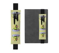 YzgWjBhd The Funny Frog Doing Yoga Print Leather Bookmark, Adjustable Pencil Sleeve Case Pouch, Elastic Band Pen Pouch for Journals, Notebooks, Planners, Hold 2-3 Pens, Fits 20cm to 25cm