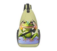 YzgWjBhd The funny frog doing yoga Sling Bag for Men Women | Crossbody Fanny Pack with Zipper Pockets | Funny Backpack Chest Bag