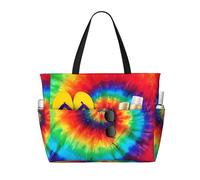 YzgWjBhd tie dye rainbow Beach Tote with Stylish Print | Print Pool Bag for Water Adventures | Carry-On Bag