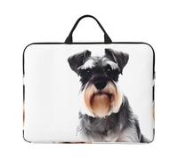 YzgWjBhd Well-behaved schnauzer Laptop Case with Accessory Pocket, Waterproof Carrying Sleeve with Handle for Men/Women, Shockproof Design