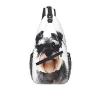 YzgWjBhd Well-behaved schnauzer Sling Bag for Men Women | Crossbody Fanny Pack with Zipper Pockets | Funny Backpack Chest Bag