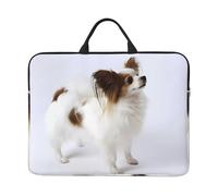 YzgWjBhd White Papillon Laptop Case with Accessory Pocket, Waterproof Carrying Sleeve with Handle for Men/Women, Shockproof Design