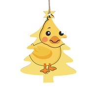 YzgWjBhd Wooden Christmas Ornaments with Hanging String | Cartoon Duck Double-Sided Wood Tree Decorations For Homes, Doors, Windows, Offices, Parties, And Keepsake Gifts