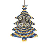 YzgWjBhd Wooden Christmas Ornaments with Hanging String | Spiral Double-Sided Wood Tree Decorations For Homes, Doors, Windows, Offices, Parties, And Keepsake Gifts