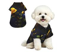 YzgWjBhd Yellow Roses Starry Night Printed Pet Shirt