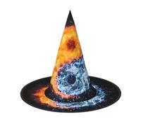 YzgWjBhd Yin Yang Fire Water Print Halloween Witch Hat, 1 Halloween Costume Witch Hat for Indoor Outdoor Decor
