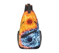 YzgWjBhd Yin Yang Fire Water Printed Chest Bag, Composite Sling Pack, Adjustable Strap Multi-Pocket Crossbody Bag for Travel Work Daily Use