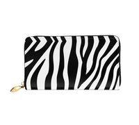 YzgWjBhd Zebra fine Lines Print Leather Wallet for Men, Slim Bifold with Full-Print Design, Secure Zipper Closure, RFID Blocking