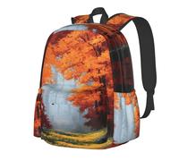 YZHYWJFF Autumn Maple Forest Printed Men'S And Women'S Casual Backpack, Suitable For Daily Use