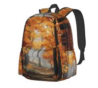 YZHYWJFF Autumn Maple Forest Printed Men'S And Women'S Casual Backpack, Suitable For Daily Use