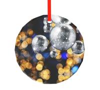 YZHYWJFF Ballroom Printed Circular Glass Pendant, Christmas Tree Decoration